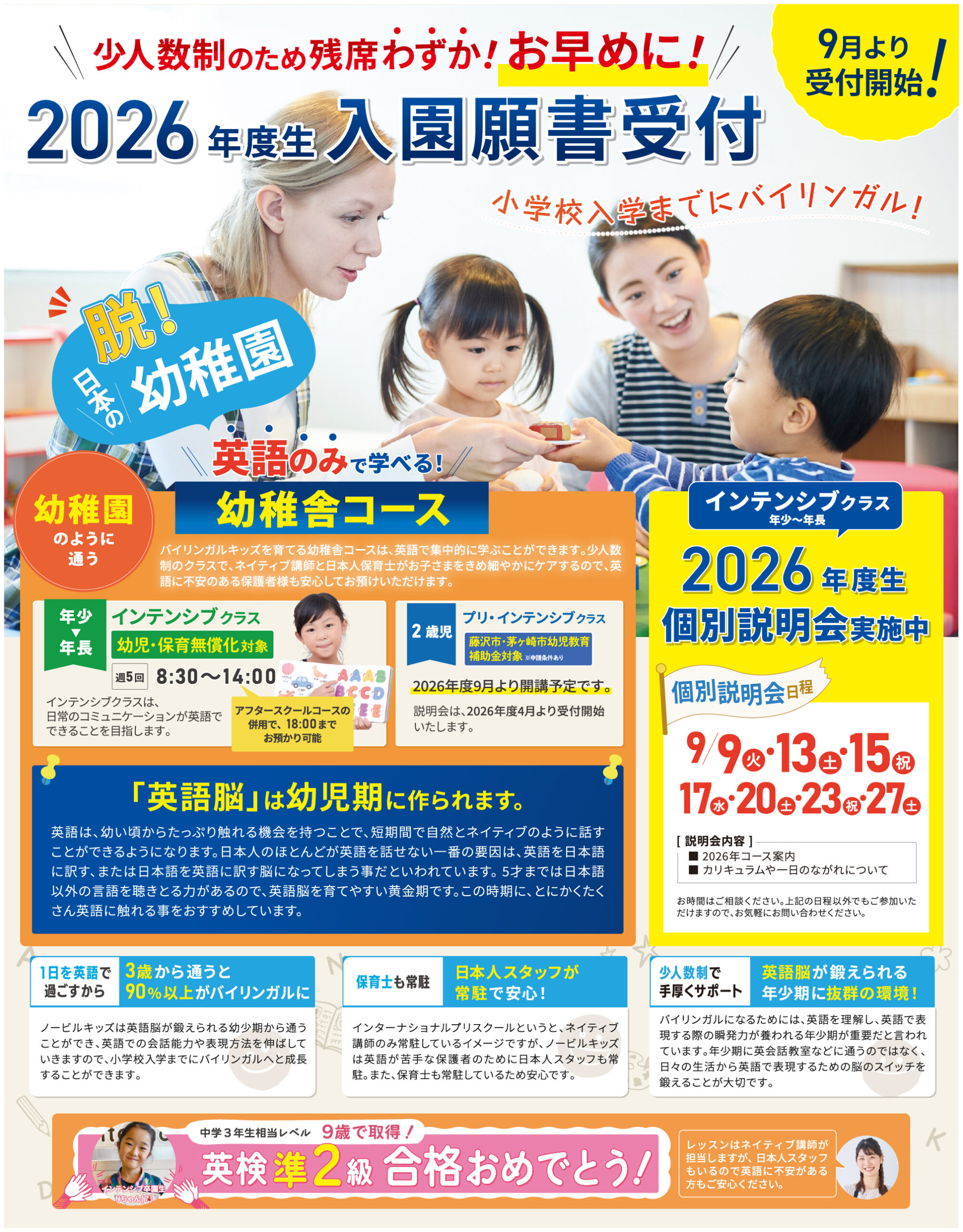 2025年度生入園願書受付（表面8月）